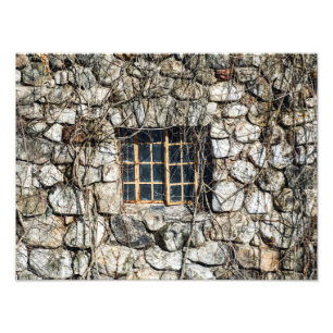 Fenster in einer Steinmauer Fotodruck