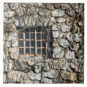 Fenster in einer Steinwand Fliese (Vorderseite)