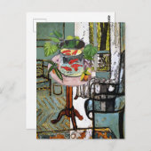 Fenster in grün mit Goldfisch, Postkarte (Vorne/Hinten)