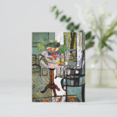 Fenster in grün mit Goldfisch, Postkarte (Stehend Vorderseite)