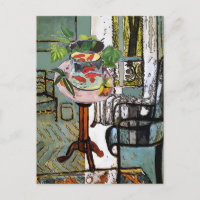 Fenster in grün mit Goldfisch,