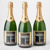 Fenster in Sankt Petersburg Schaumweinetikett (Flaschen)