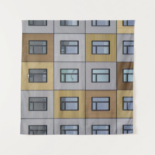 Fenster in Weiß und Beige, Gebäude Wandteppich (Vorderseite (Horizontal))