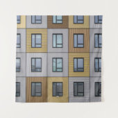 Fenster in Weiß und Beige, Gebäude Wandteppich (Vorderseite)