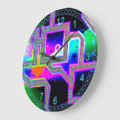 Fenster ins Universum - Magenta und Cyan Abstrakt Große Wanduhr (Winkel)