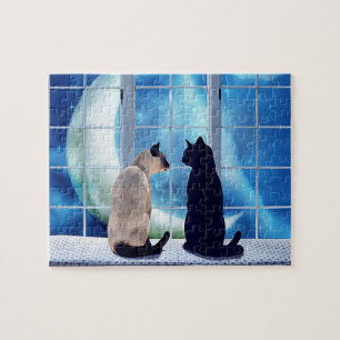 Fenster-Katzen Puzzle