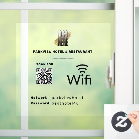Fenster "Klammern" für Wifi-QR-Code Fensteraufkleber (Zuhause)