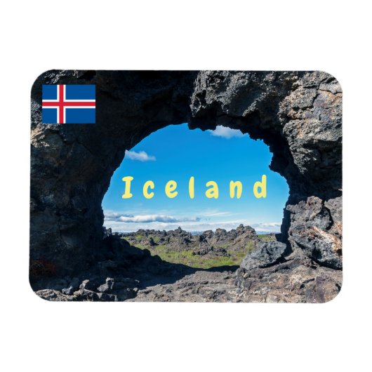 Fenster Lava bei Dimmuborgir, Myvatn Bereich - Isl Magnet (Horizontal)