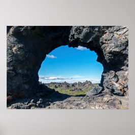 Fenster Lava bei Dimmuborgir, Myvatn Bereich - Isl Poster