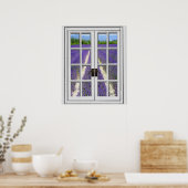 Fenster "Lavendelfeld anzeigen" Poster (Küche)