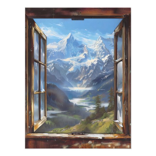 Fenster "Magische Berge" Fotodruck (Vorne)