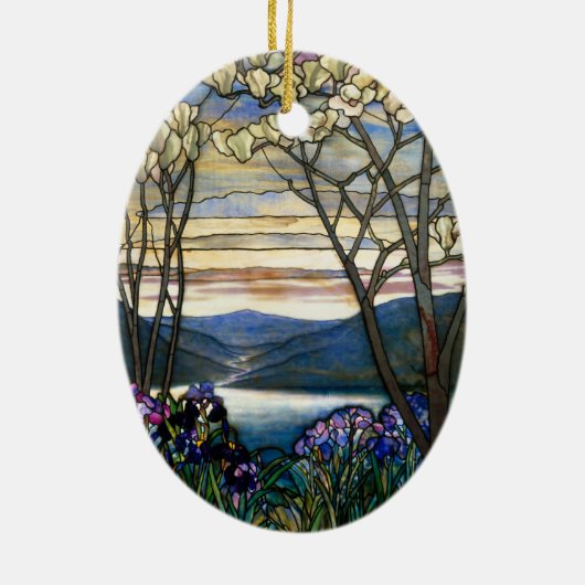 Fenster "Magnolias" und "Irische Festglasfenster" Keramik Ornament (Hinten)