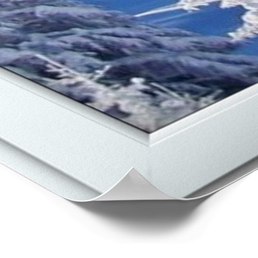 Fenster "mattierte Bäume" mit einem Poster anzeige (Ecke)