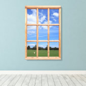 Fenster mit 3D-Sommerparkeffekten Leinwanddruck (Insitu (Holzboden))