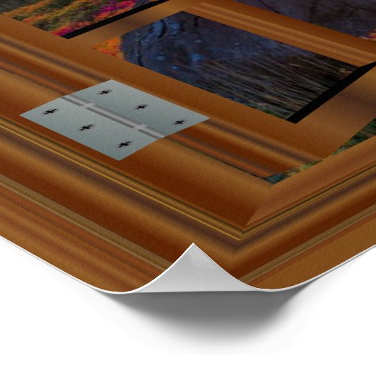 Fenster mit Ansicht der buddhistischen Tempel-Imit Poster (Ecke)