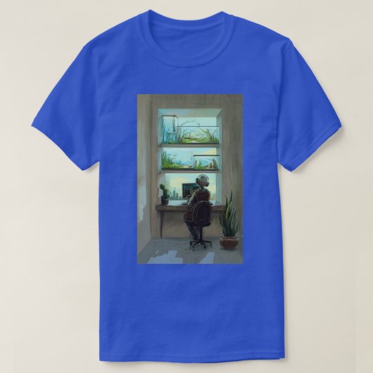 Fenster mit Aquarien T-Shirt (Design vorne)