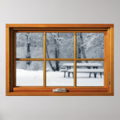 Fenster mit Aussicht - Neuer Schneefall Poster (Vorne)