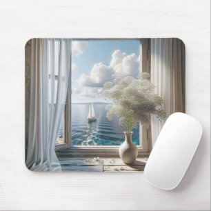 Fenster mit Blick auf den Segelschiff Mousepad