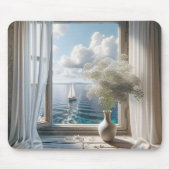 Fenster mit Blick auf den Segelschiff Mousepad (Vorne)