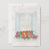 Fenster mit Blume Feiertagskarte (Vorderseite)