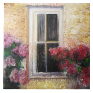 Fenster mit Blume Fliese
