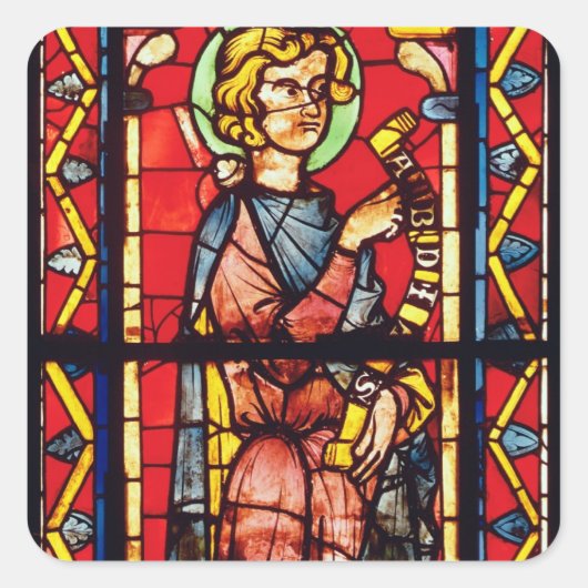 Fenster mit dem Propheten Obadiah, c.1270-75 Quadratischer Aufkleber (Vorderseite)