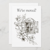 Fenster mit einer neuen blühenden Zweigstelle Ankündigung (Vorne/Hinten)