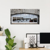 Fenster mit "Fake-Ansicht" der Fischereifahrzeuge Poster (Heimbüro)