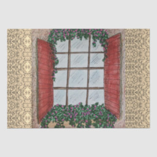 Fenster mit Shutters Seidenpapier