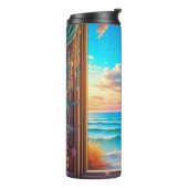 Fenster mit Suncatcher über dem Ozean Thermosbecher (Nach links gedreht)