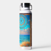 Fenster mit Suncatcher über dem Ozean Trinkflasche (Rückseite)