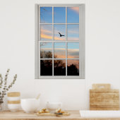 Fenster mit weißer Leiste mit Anzeige Poster (Küche)