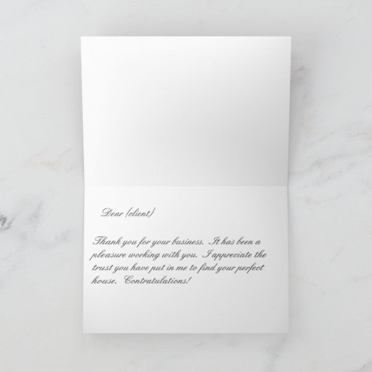 Fenster mit Windows-Box, Realtor oder Hypothekenda Dankeskarte (Innenseite)