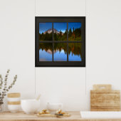 Fenster "Mountain View 24x24 Black Imitats" Poster (Küche)