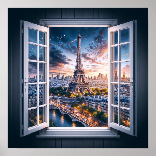 Fenster nach Paris Poster (Vorne)