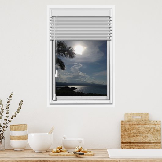 Fenster "Ocean View Imitate" mit Blinds Poster (Küche)