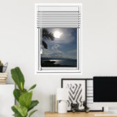 Fenster "Ocean View Imitate" mit Blinds Poster (Heimbüro)
