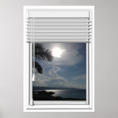 Fenster "Ocean View Imitate" mit Blinds Poster (Vorne)
