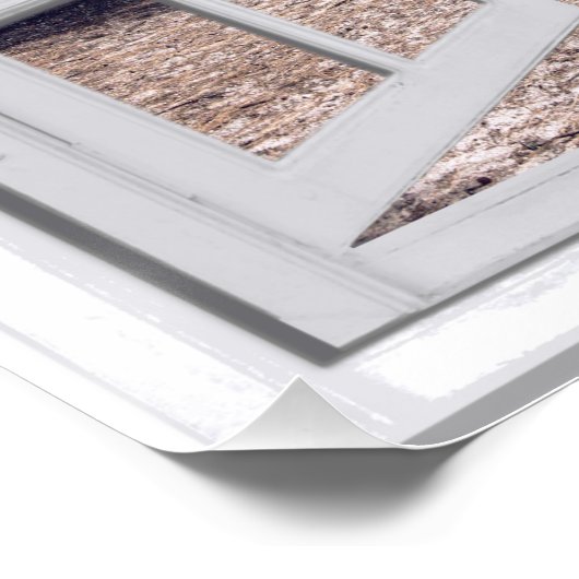 Fenster "Palm Trees Ocean View Fake" Poster (Ecke)