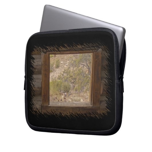 Fenster "Protokollkabine" Laptopschutzhülle (Vorderseite Links)