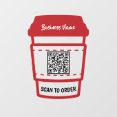 Fenster "QR-Code-Restaurant Coffee Order Menu" (Be Fensteraufkleber (Blatt)