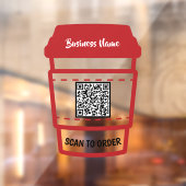 Fenster "QR-Code-Restaurant Coffee Order Menu" (Be Fensteraufkleber (Blatt 2)