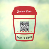 Fenster "QR-Code-Restaurant Coffee Order Menu" (Be Fensteraufkleber (Blatt 3)