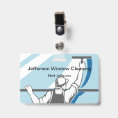 Fenster Reinigungspersonal Name Abzeichen Ausweis (Vorderseite mit Clip)