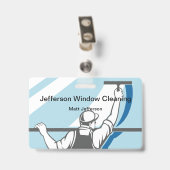 Fenster Reinigungspersonal Name Abzeichen Ausweis (Rückseite mit Clip)
