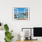 Fenster "Relaxen Beach Ocean View Imitate" Poster (Heimbüro)