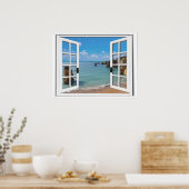 Fenster "Relaxen Beach Ocean View Imitate" Poster (Küche)