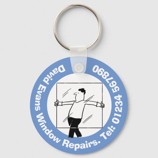 Fenster Repariert das Firmendesign. Schlüsselanhänger (Rückseite)