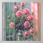 Fenster "Rose" - Farbstille "Stillleben" Poster (Vorne)