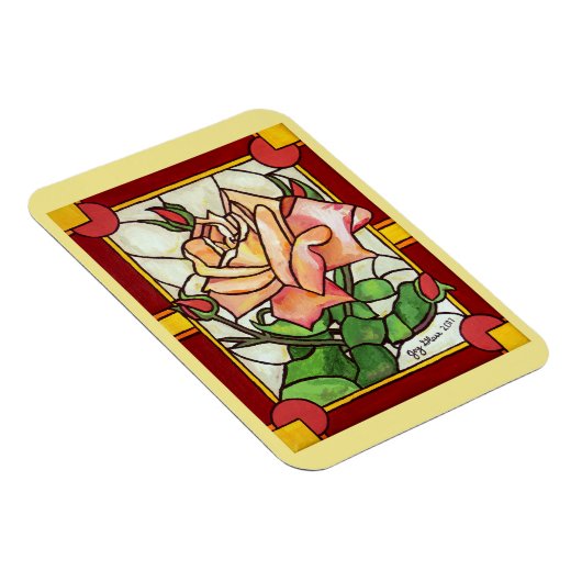 Fenster Rose Peach - Bildschirm Magnet (Rechte Seite)